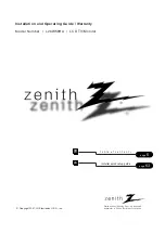 Предварительный просмотр 1 страницы Zenith L26W58HA and Installation And Operating Manual, Warranty