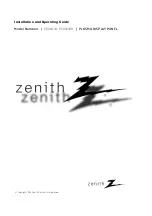 Zenith P60W38 Series Installation And Operating Manual preview