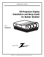 Предварительный просмотр 1 страницы Zenith Presentation PRO900X Installation And Setup Manual