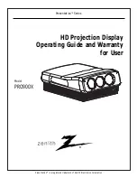 Zenith Presentation PRO900X Operating Manual preview
