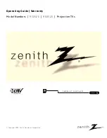 Zenith R50V26 Operating Manual preview