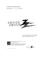 Предварительный просмотр 1 страницы Zenith Z42PQ20 Installation And Operating Manual