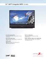 Preview for 1 page of Zenith Z52SZ80 Specifications