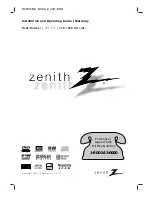 Предварительный просмотр 1 страницы Zenith ZRY-316 Installation And Operating Manual