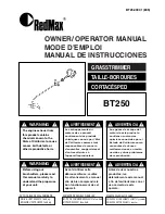 Preview for 1 page of Zenoah BT250 Owner'S Manual