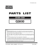 Preview for 1 page of Zenoah G3800 Parts List