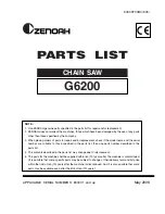 Preview for 1 page of Zenoah G6200 Parts List