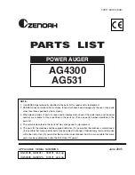 Zenoah POWER AUGER AG4300 Parts List preview
