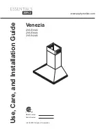 Zephyr Venezia ZVE-E30AS Use, Care And Installation Manual preview