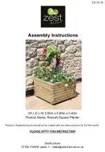 Предварительный просмотр 1 страницы Zest4Leisure Rossett Square Planter Assembly Instructions