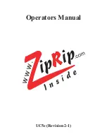 ZipRip UC5E Operator'S Manual preview