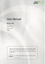 ZKTeco EFace10 User Manual preview