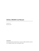ZKTeco FR1200 User Manual preview