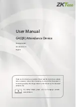 Preview for 1 page of ZKTeco G4[QR] User Manual