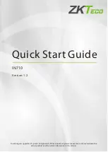 ZKTeco IN710 Quick Start Manual preview