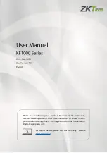 ZKTeco KF1000 Series User Manual предпросмотр