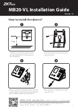 ZKTeco MB20-VL Installation Manual предпросмотр