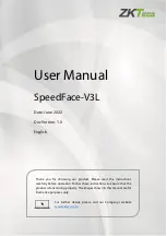 ZKTeco SpeedFace-V3L User Manual preview