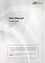 ZKTeco US1000 User Manual preview