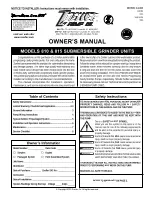 Preview for 1 page of Zoeller 810 Owner'S Manual