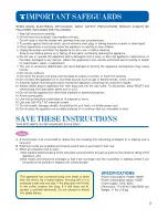 Preview for 3 page of Zojirushi Home Bakery Supreme BB-CEC20 Operating Instructions & Recipes