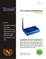 Zonet ZSR4154WE Product Data preview